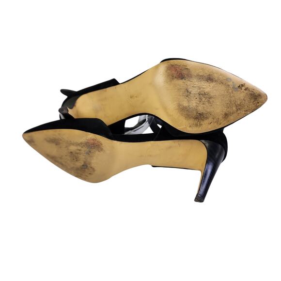 Joes Jeans Womens Laney Heels Size 7 Black Suede Leather Ankle Wrap Classic Sexy - Picture 6 of 9